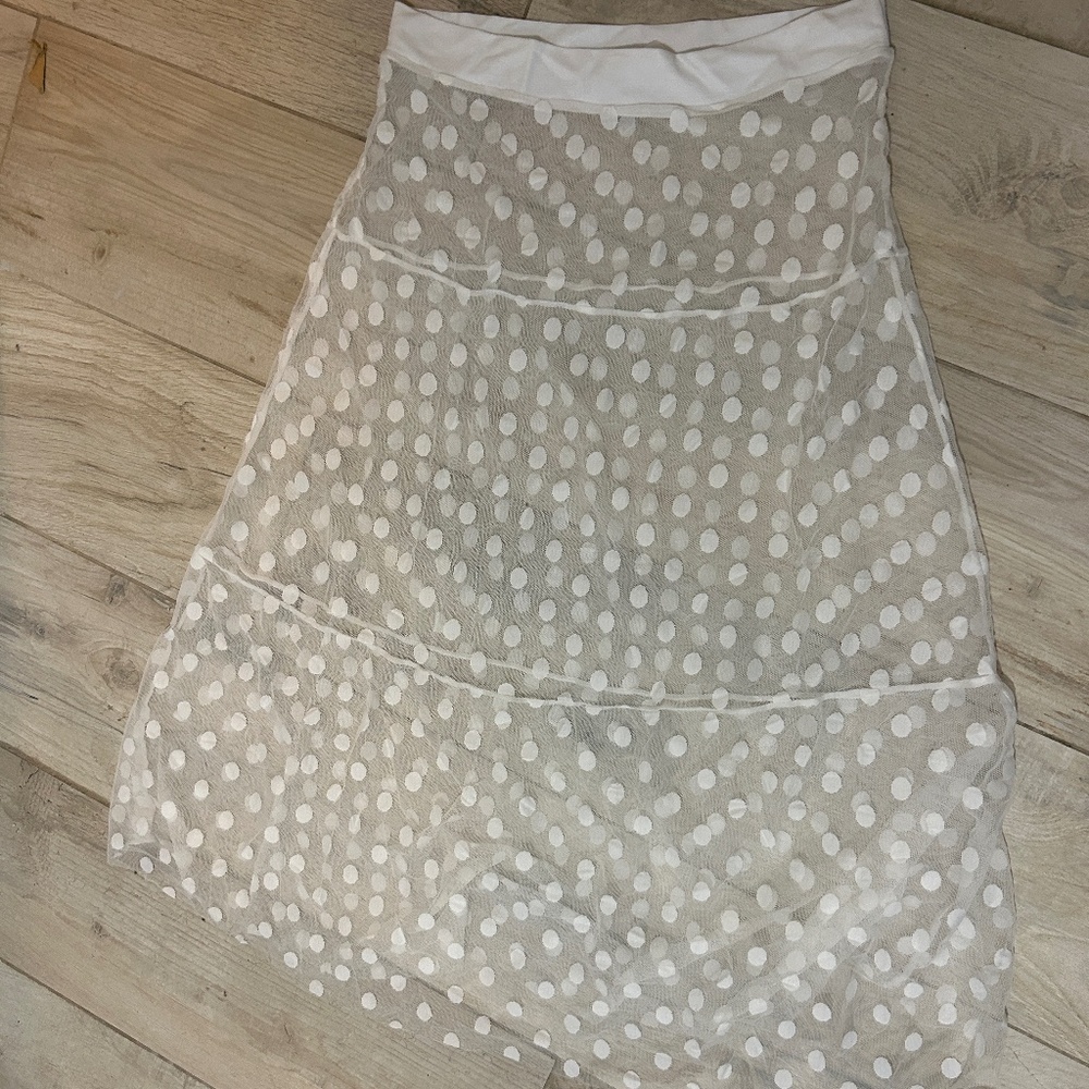 Mesh polka dot skirt